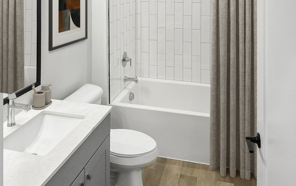 B3 - 2 bedroom floorplan layout with 2 bathrooms and 1084 - 1100 square feet (Floor 6)