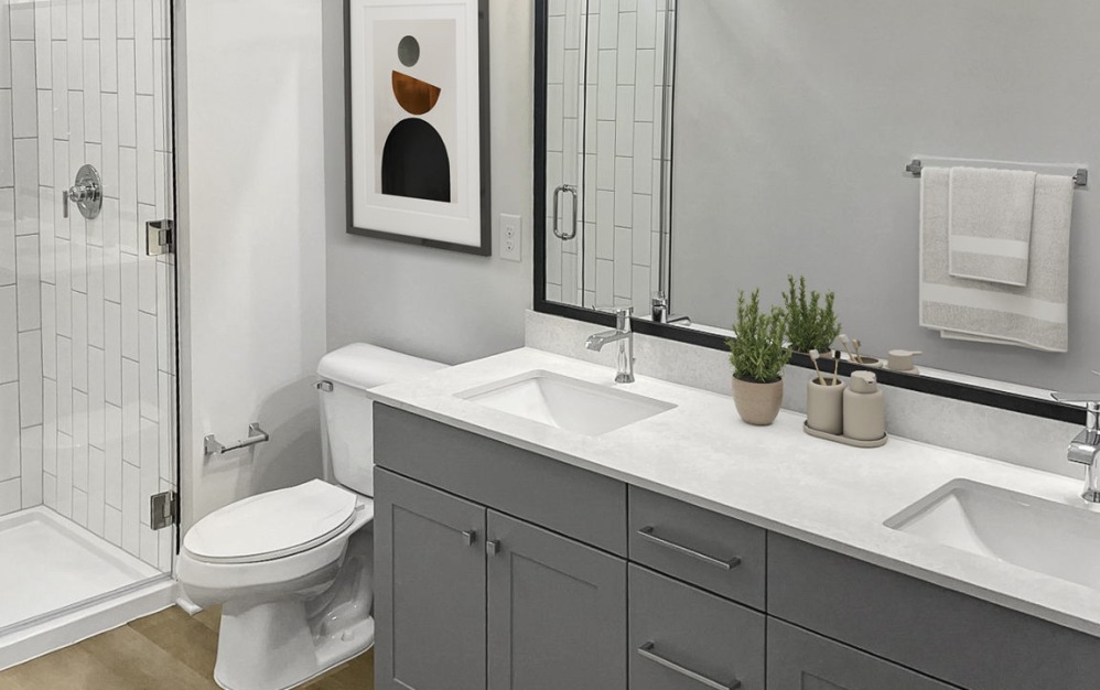 B3 - 2 bedroom floorplan layout with 2 bathrooms and 1084 - 1100 square feet (Floor 8)