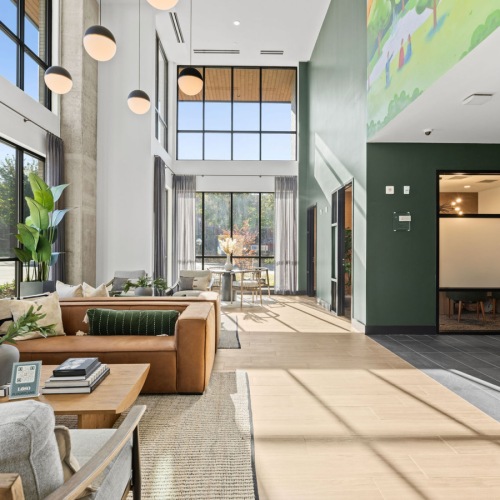 Leasing office Large office space with large windows