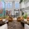 large couches with colorful mural